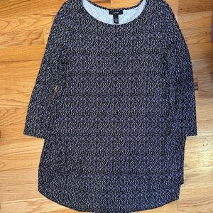 Alfani Black and White Geometric Knit Top